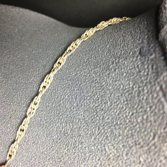 Glass Y Drop Necklace Pink Pendant Iridescent Silver Chain Dangles Twisted Rope - Picture 6 of 9